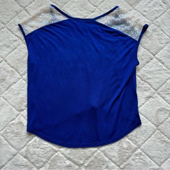 Victoria's Secret PINK | Sleeveless Blue Sequin Off Shoulder Shirt | Size Small - Picture 5 of 12